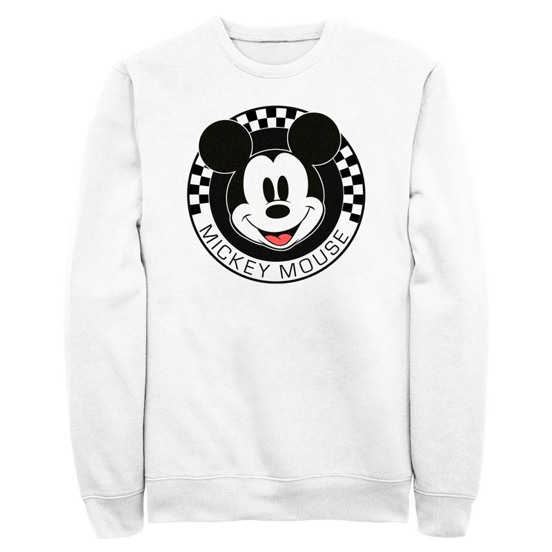 Men's Mickey & Friends Checkered Mickey Mouse Portrait Sweatshirt, 1 of 5