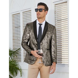 WhizMax Men's Fashion Suit Jacket Blazer One Button Luxury Weddings Party Dinner Prom Tuxedo - 1 of 4