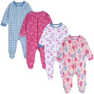 Onesies Brand Baby Girls' 4-Pack Sleep 'N Plays - 1 of 4
