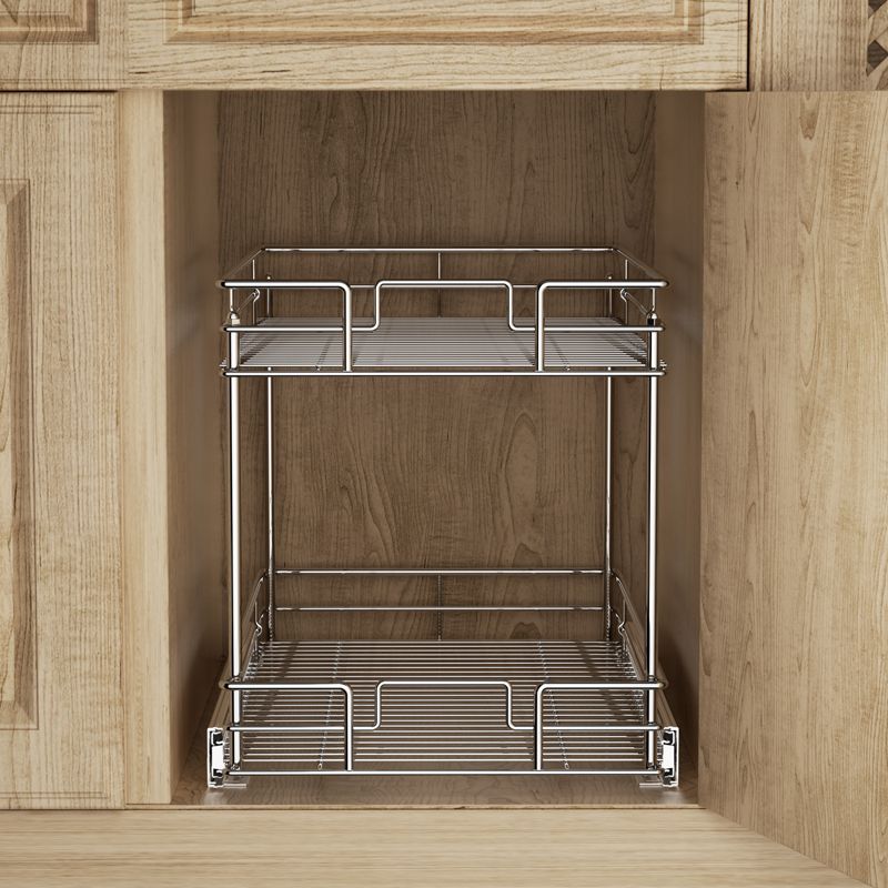 HOMLUX Pull-Out 2 Tier Home Organizer, slide out single, 5 of 7