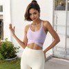 Anna-Kaci Active Women's Ribbed Cross Strap Sports Bra with Double Strap Detail - 3 of 4