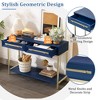 Okak 45.5IN Modern Entryway Table with 2 Drawers, Console Table with Striking Geometric Design, Hallway Table for Living Room, Foyer - 4 of 4