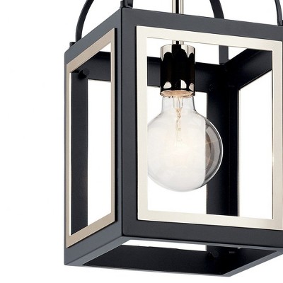 Black Glass Vintage Pendant Light with Chain