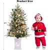 3 Ft Pre-Lit Christmas Tree, Artificial Christmas Trees with Base, Xmas Trees with 78 LED Lights, Battery Operated and Timer Function - 2 of 4
