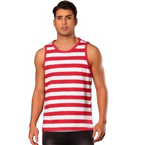 INSPIRE CHIC Men's Sleeveless Crew Neck Casual Striped Tank Top - 1 of 4