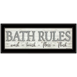 "Bath Rules" By Susie Boyer, Ready to Hang Framed Print, Black Frame - 1 of 1