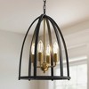 YANSUN 4-Light Chandelier, Black & Gold Finish, Non-Integrated Light Source, E12 Socket, Adjustable Chain, No Bulbs Included - 2 of 4
