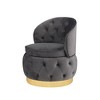 360-degree Swivel Barrel Accent Chair with Storage, Velvet Round Club Chair - 2 of 4