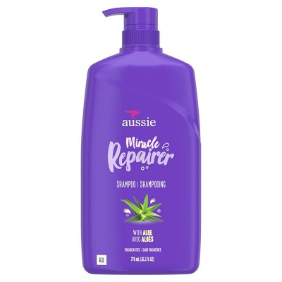 Aussie Miracle Repairer Shampoo with Aloe for All Hair Types, Paraben Free, 26.2 fl oz, 778 mL