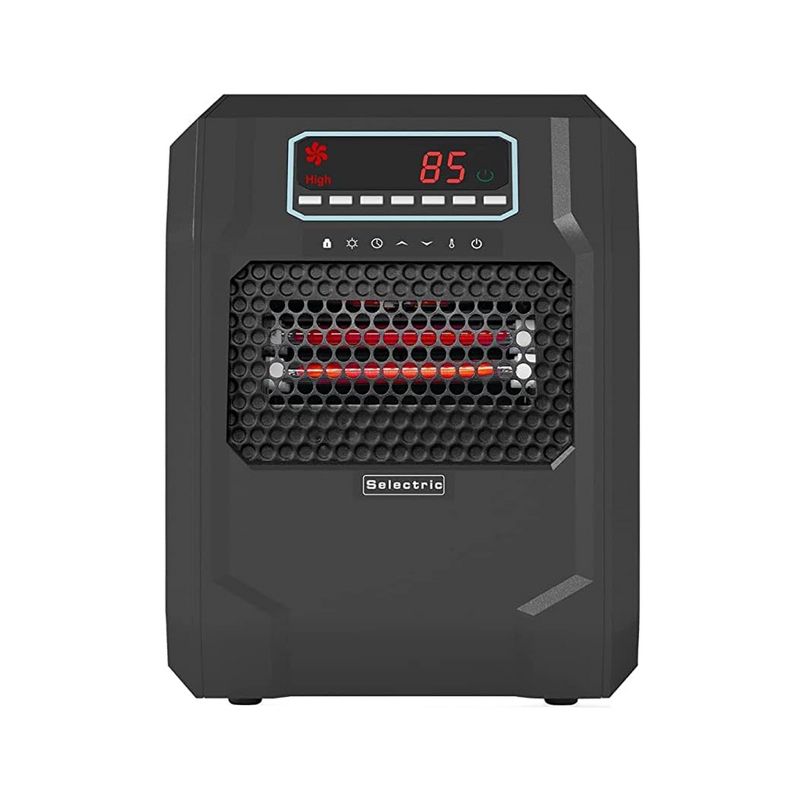 VOLTORB Freestanding Portable Electric Corded Space Heater with 6 Infrared Quartz Heat Element, LED Display, Remote Control & Fan Only Mode, Black, 5 of 8