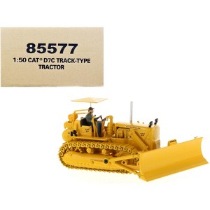 CAT Caterpillar D7C Track-Type Tractor Dozer Yellow with Operator "Vintage Series" 1/50 Diecast Model by Diecast Masters - 1 of 4