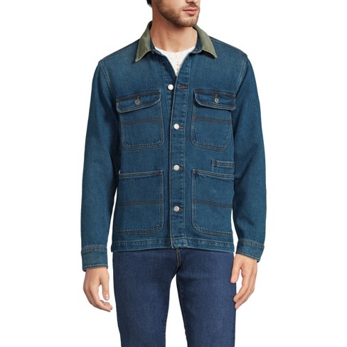 Lands' End Men's Blanket Lined Denim Jacket With Corduroy Collar - image 1 of 4