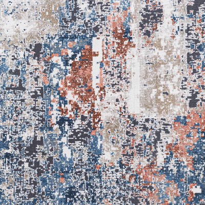 sky blue, white, charcoal, rust, navy, peach