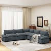 Christopher Knight Home Jovie 115.5" Upholstered Modular Sectional Sofa with Hidden Storage Compartments, Gray - 2 of 4