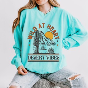 Simply Sage Market Wild At Heart Lightweight Garment Dyed Sweatshirt - 1 of 4