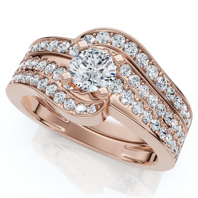Pompeii3 1Ct TW Diamond Engagement Wedding Ring Set Lab Created