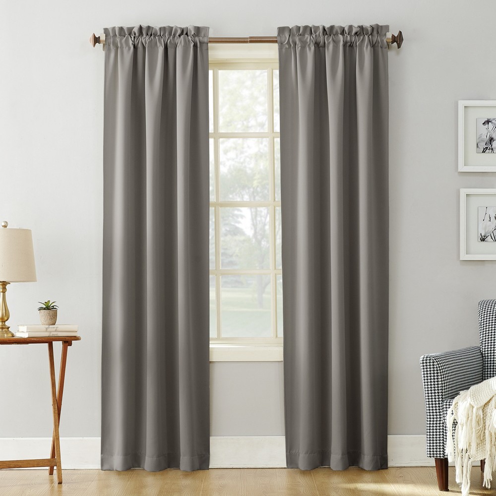 Photos - Curtains & Drapes 40"x63" Sun Zero Blackout Kenneth Energy Saving Rod Pocket Curtain Panel G