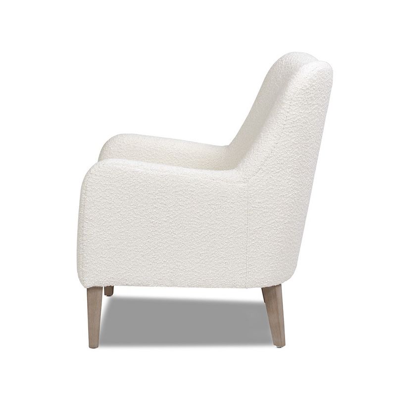 Nimbus 27.5" Curved Accent Chair, Ivory White Boucle, 5 of 10