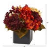 Nearly Natural 12-in Autumn Hydrangea Berry Artificial Arrangement in Black Vase - 3 of 3