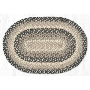 Earth Rugs Gray, Sand & Ivory Oval Braided Rug – Handcrafted Rustic Accent - 1 of 1