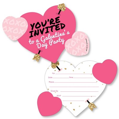 Big Dot Of Happiness Be My Galentine - Shaped Fill-in Invitations ...