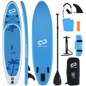 Costway Small Inflatable SUP Board, Portable Paddle Board with 5D rings Stand Up Paddle Board for Youth & Adult Blue/Turquoise/Green/Orange/Navy/Pink/Light Pink - 1 of 4