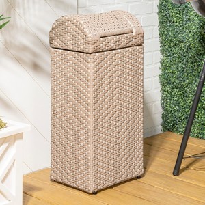 happimess Darla All-Weather Wicker/Metal Swing Top Hideaway Outdoor Trash Can - 1 of 4