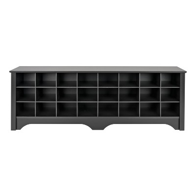 Prepac 60" Shoe Cubby Bench Black