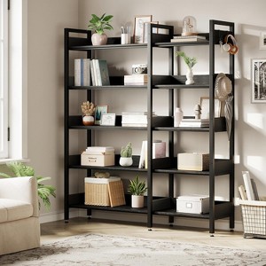 Corner Bookshelf, 5 Tier Convertible Corner Book Shelf, Modern Industrial Bookcase, l Shaped Storage Display Shelf for Home Office, Living Room - 1 of 4