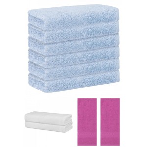 REGALWOVEN Absorbent Solid Bath Hand Face Cloths Cotton Towels 3 Piece Sets - 1 of 4