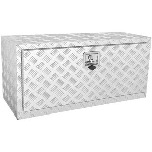 VEVOR Underbody Truck Box, 36"×17"×18" Pickup Storage Box, Heavy Duty Aluminum Diamond Plate Tool Box with Lock and Keys, Waterproof Trailer Storage - 1 of 4