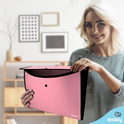 Enday Pink Expandable A4 Plastic Document Holder