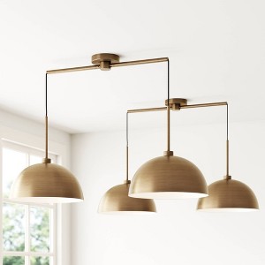 Nathan James (Set of 2) 2-Light Percy Modern Island Pendant Ceiling Fixtures Light Vintages Brass - 1 of 4
