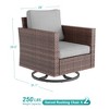 Sonkuki 2-Piece Patio Chair Set Brown Rattan Swivel Rocking Chair Set, Outdoor Furniture PE Wicker Set - 2 of 4