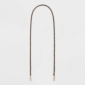 Gold Chain with Faux Leather Crossbody Handbag Strap - A New Day™ Black/Gold: Metal Accessory - 1 of 4