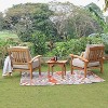 Cambridge Casual 3pc Caterina Teak Outdoor Patio Small Space Chat Furniture Set with Cushion Beige: Weather-Resistant, 2 Arm Chairs - 3 of 4