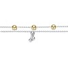 Guili Sterling Silver Two-Tone Bracelet with 14K Gold Plated Spheres and White Gold Plated Chain - Adjustable Design for Elegant and Versatile Style - 2 of 2