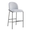 Set of 2 Metal Bar Stools,Faux Leather Bar Stools with Solid Back for Dining Room,Modern Upholstered Bar Stools for Kitchen or Bar- Cuddlewood - 3 of 4