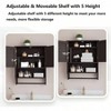 Bathroom Cabinet Wall Mount with 2 Doors Adjustable Shelf Wooden Over Toilet Storage White Modern Design Space Saving - 4 of 4