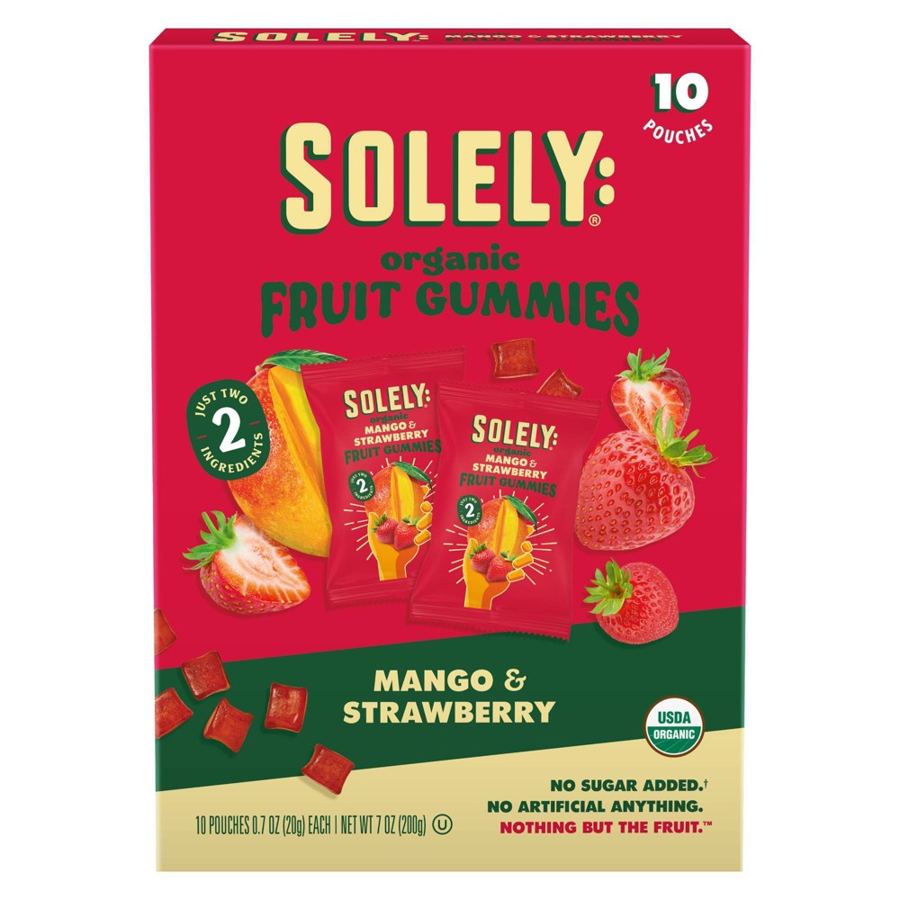 Solely Mango and Strawberry Fruit Snack Gummies - 7oz/10ct