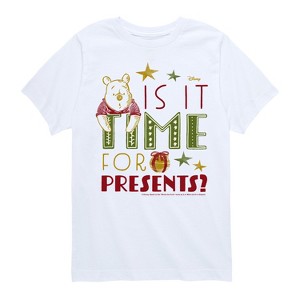 Boys' - Winnie the Pooh - Is It Time For Presents? Christmas Short Sleeve Graphic T-Shirt - 1 of 4
