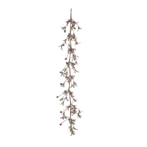 Transpac Artificial 60 in. Green Christmas Berry and Lambs Ear Garland - 1 of 4