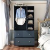Famapy 2-Doors Armoire With Hanging Rod and Mirror 2 Drawers - 4 of 4