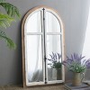 27" X 48"Large Farmhouse Cream&Gold Framed Wall Mirror,Wood Arched Wall Mirror With Decorative Window Look For Living Room,Bathroom-The Pop Home - 2 of 4