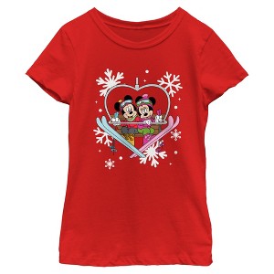 Girls Mickey & Friends Christmas and Winter Love T Shirt - 1 of 4