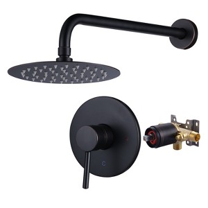 WOWOW Single Handle 5-Spray Patterns Shower Faucet 1.8 GPM with High Pressure Showerhead and Valve in Brushed Nickel - 1 of 4