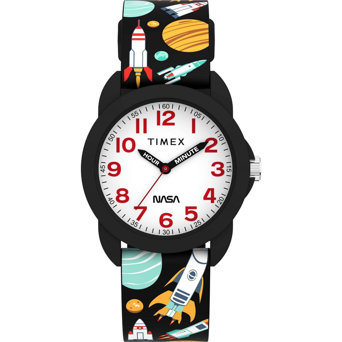 Kids Timex Time Teacher Watch with Space Silicone Strap - Black TW2Y59800