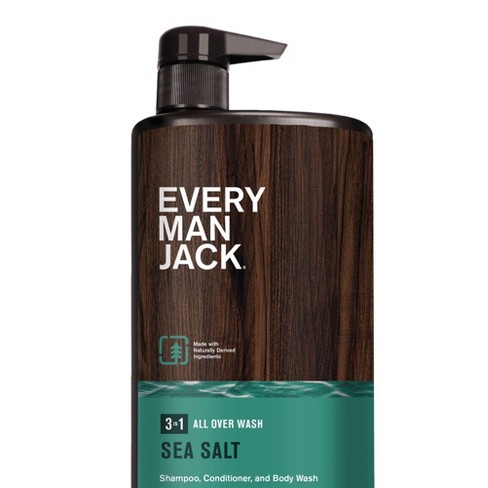 Every Man Jack Sea Salt Hydrating Men's 3-in-1 All Over Wash - Body Wash,  Shampoo And Conditioner - 32 Fl Oz : Target