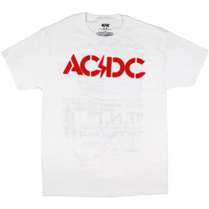 AC/DC Men's High Voltage Album and Song Titles Short Sleeve T-Shirt Tee, 2 of 8