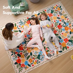 Joyfy Area Rugs for Living Room Non-Slip Washable Large Rug with Rubber Backing Soft Boho Floral Carpet for Bedroom Kids Nursery Dining Room - 1 of 4